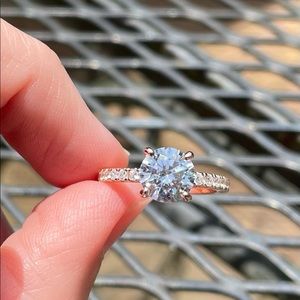 NEW 925 Sterling Silver 1.25 CT Round Diamond Solitaire Ring Rose Gold